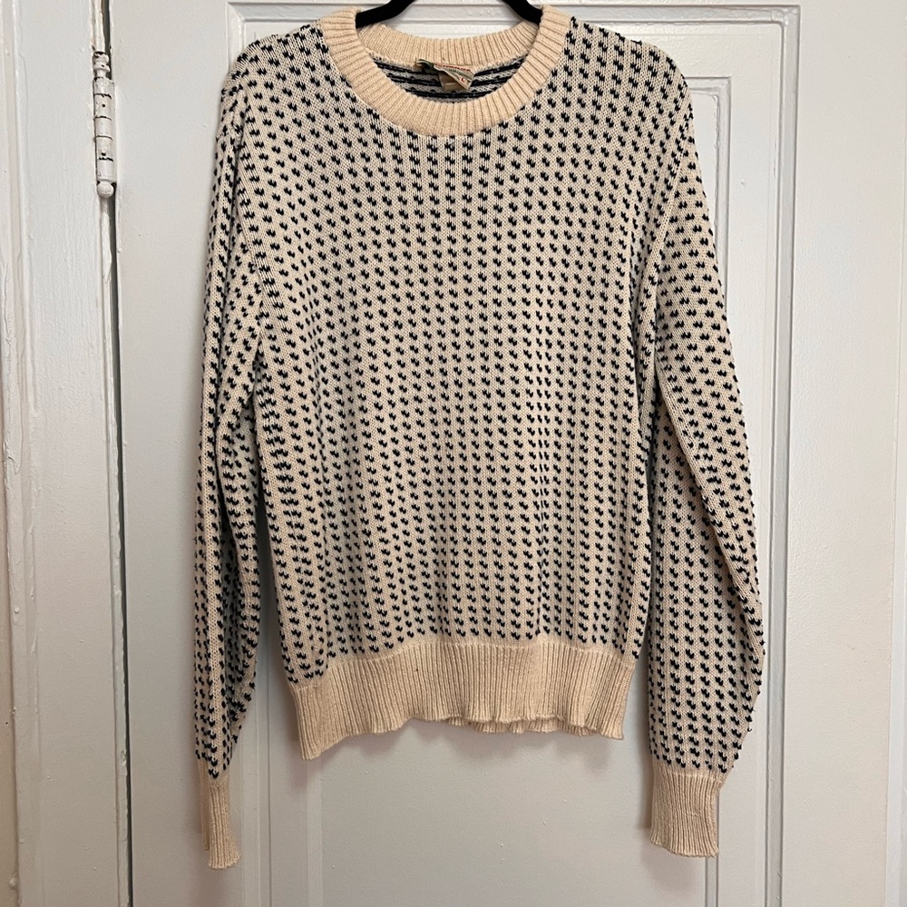 Vintage Cream and Navy Sweater